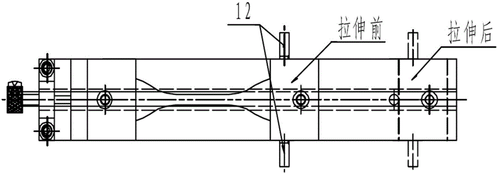 Adjustable clamp for rubber tensile set test