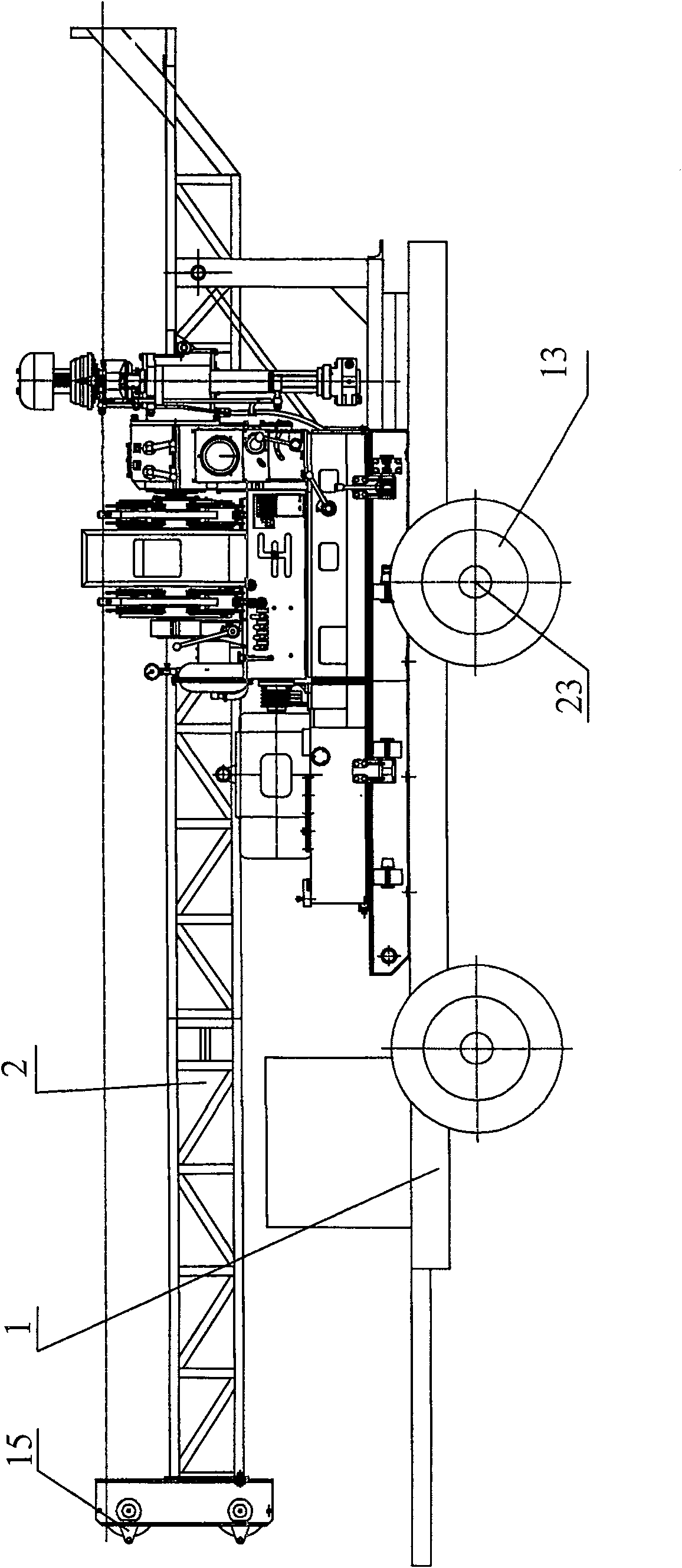 Vertical axis type drilling machine inclined hole boring machine