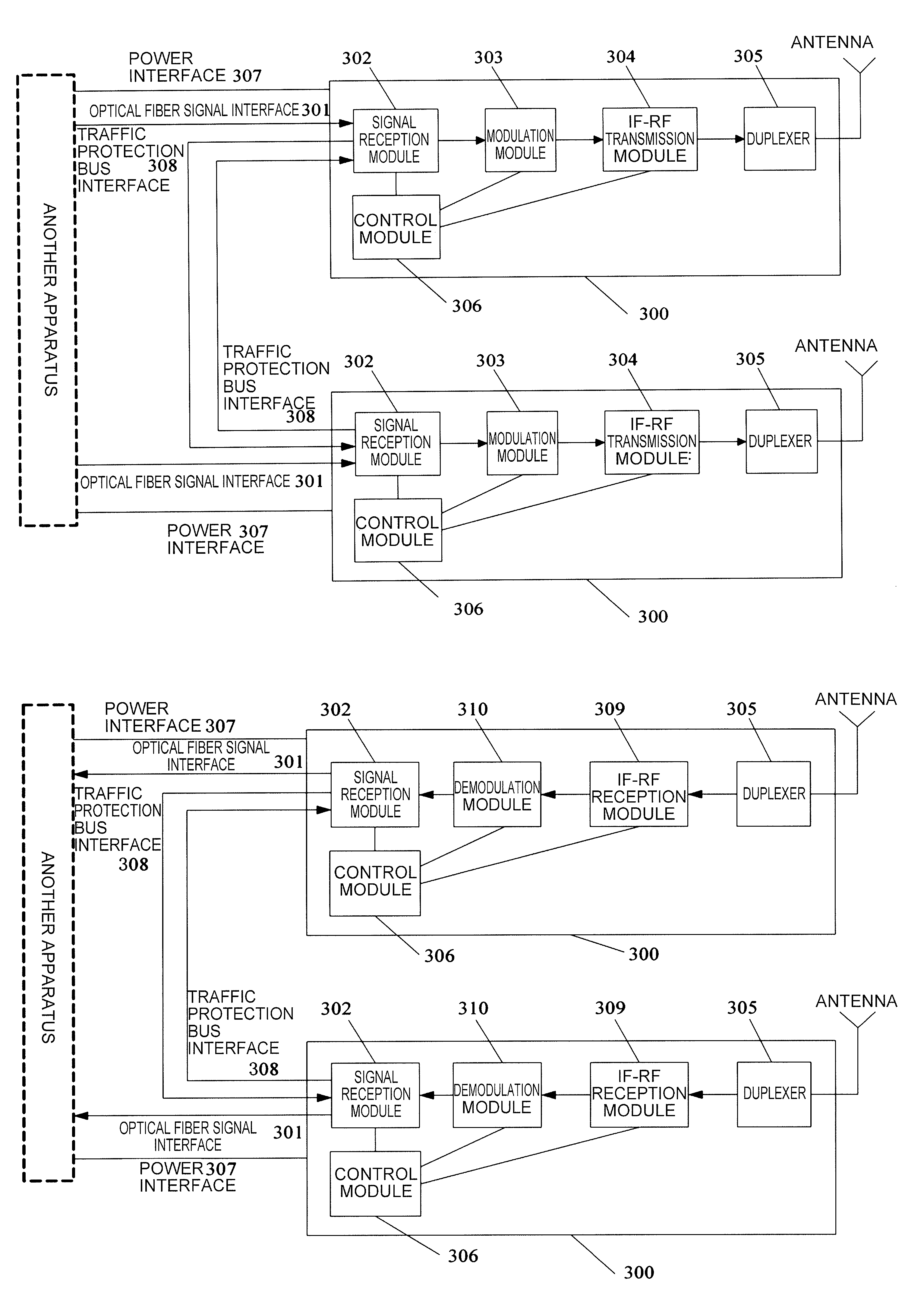 Method and apparatus for transmitting/receiving signals in a microwave system