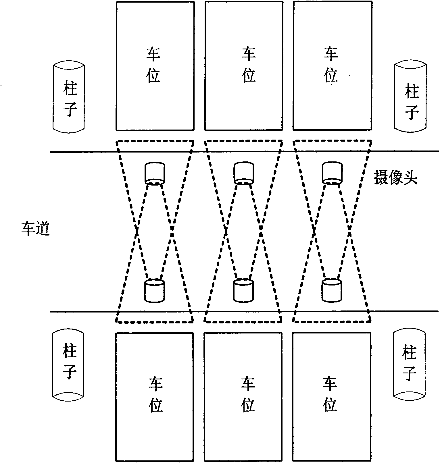 Parking space guiding and reverse vehicle searching system and method