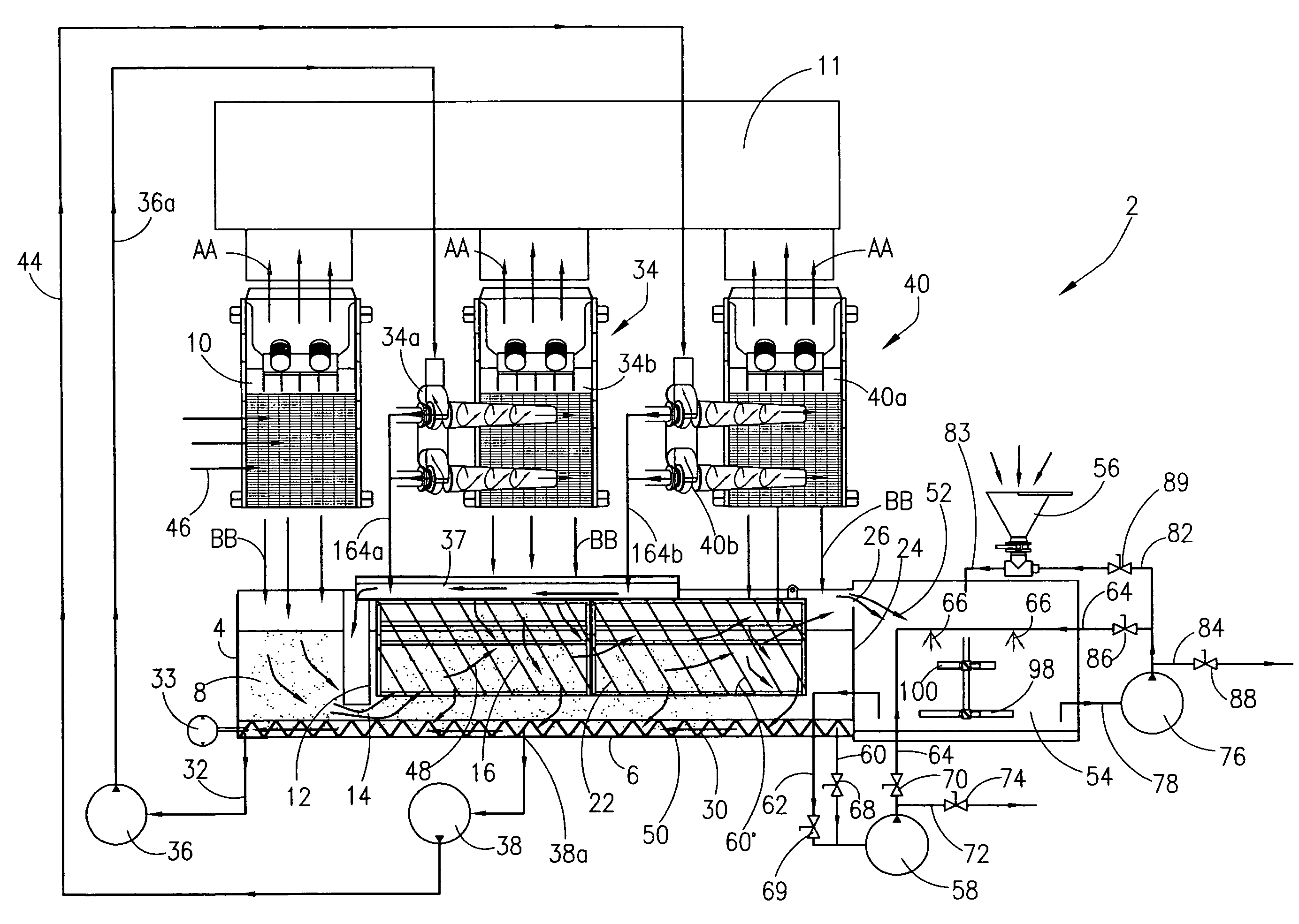 System for separating solids from a fluid stream