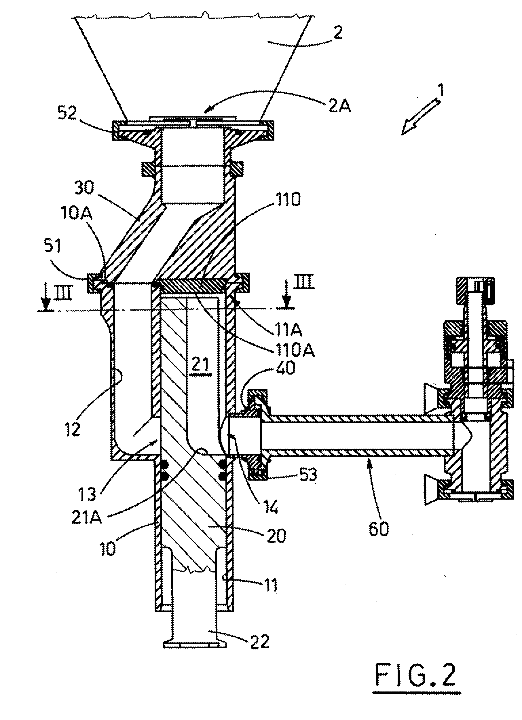 Device For Delivering Paste Substances Into Containers