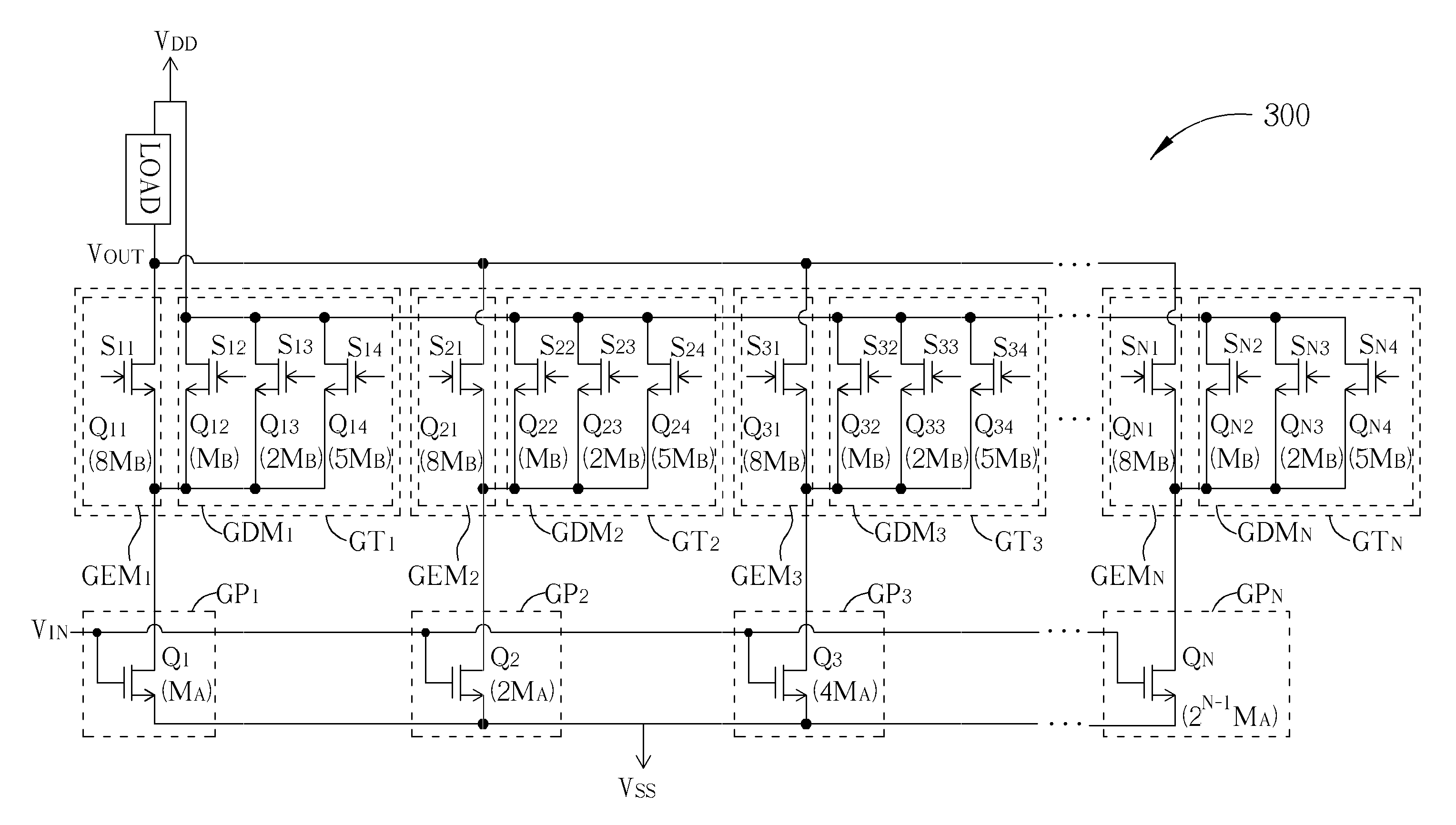 Programmable gain MOS amplifier