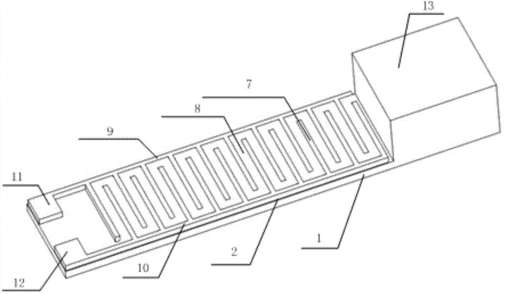 Full-interdigital electrode micro-piezoelectric thick film vibration energy collector and manufacturing method thereof