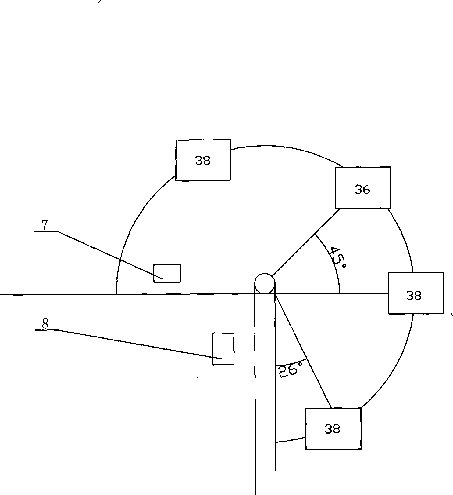 Gamma source three-source combined full view exposure method for macrotype spherical storage tank