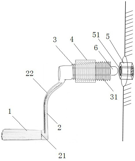 Retractable handcart crank handle for 35kv handcart switchgear