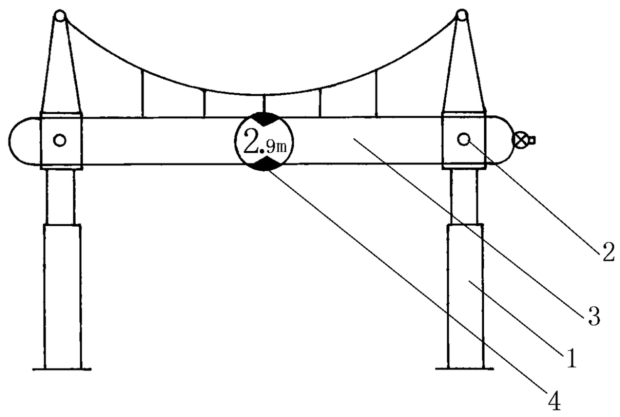 Height-limiting door cross beam for highway