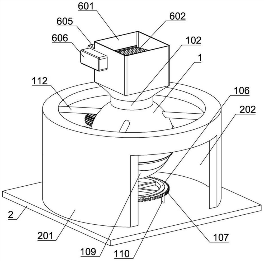 A molding sand mixing device used in wear-resistant steel casting