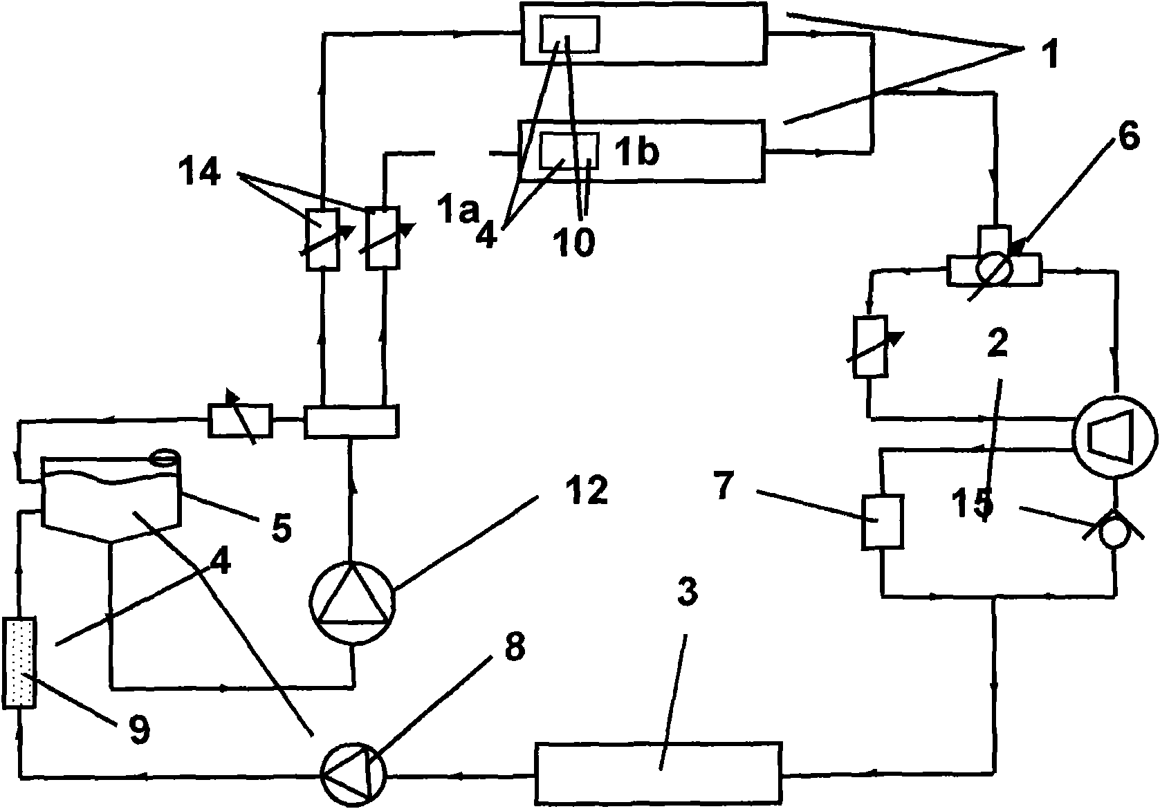 Waste heat utilization system for internal combustion engine with antifreeze unit