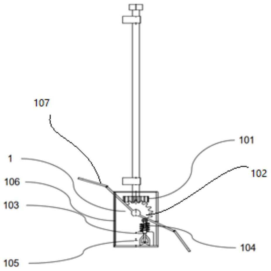 Non-contact pedal elastic pressing self-locking device