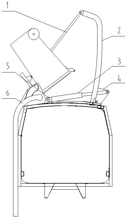 Bifurcate main guide rail of side mounting dumping device of garbage transport truck