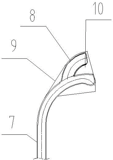 Bifurcate main guide rail of side mounting dumping device of garbage transport truck