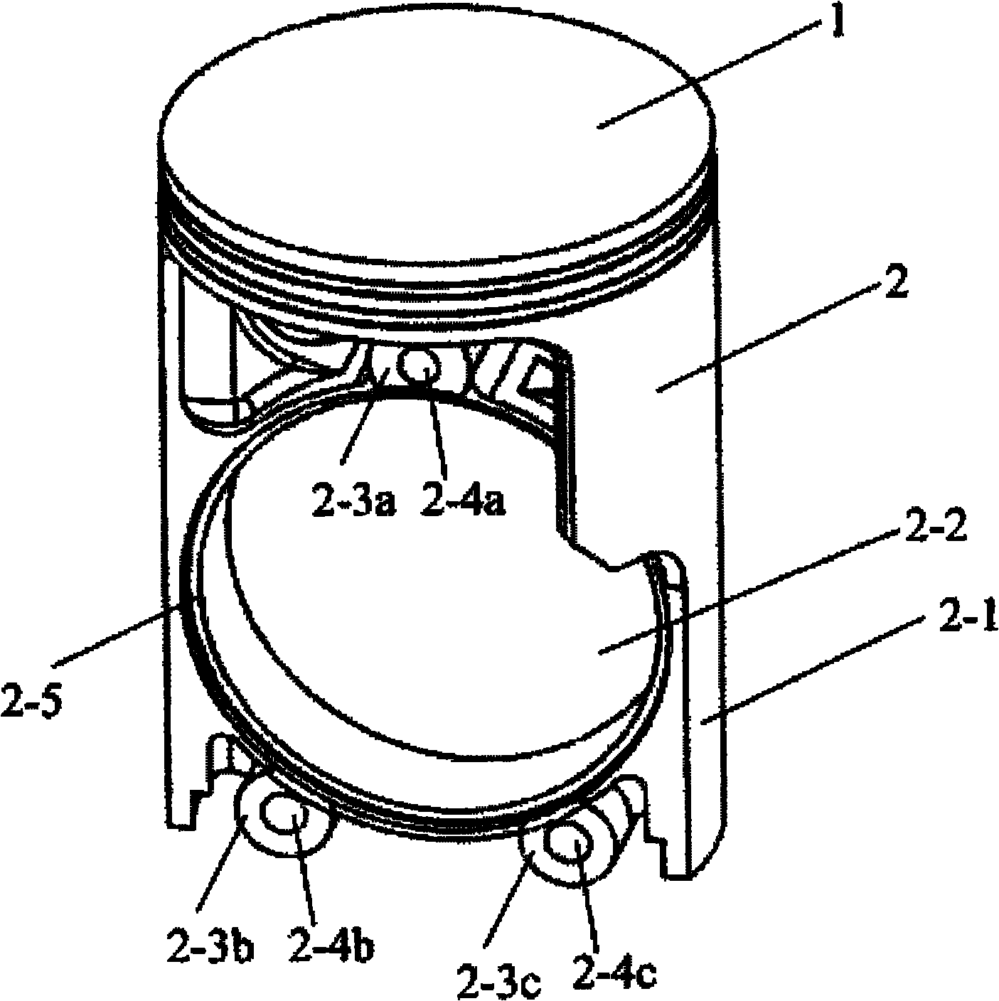 Piston, internal combustion engine and compressor of circular slider-crank mechanism of single cylinder engine