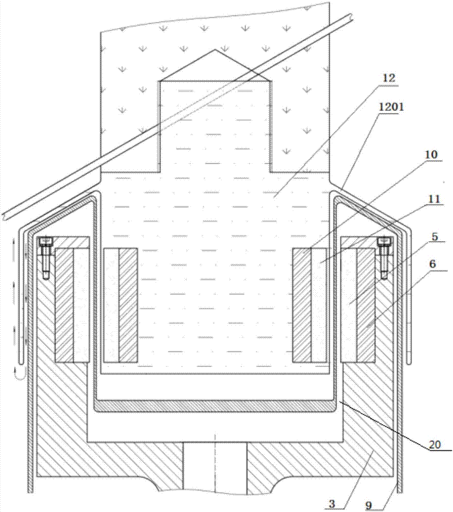 Glandless form magnetism-driven juicer with permanent magnet push-pull structure