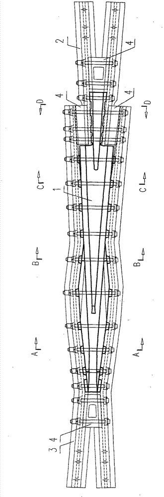 Embedded combined high manganese steel frog