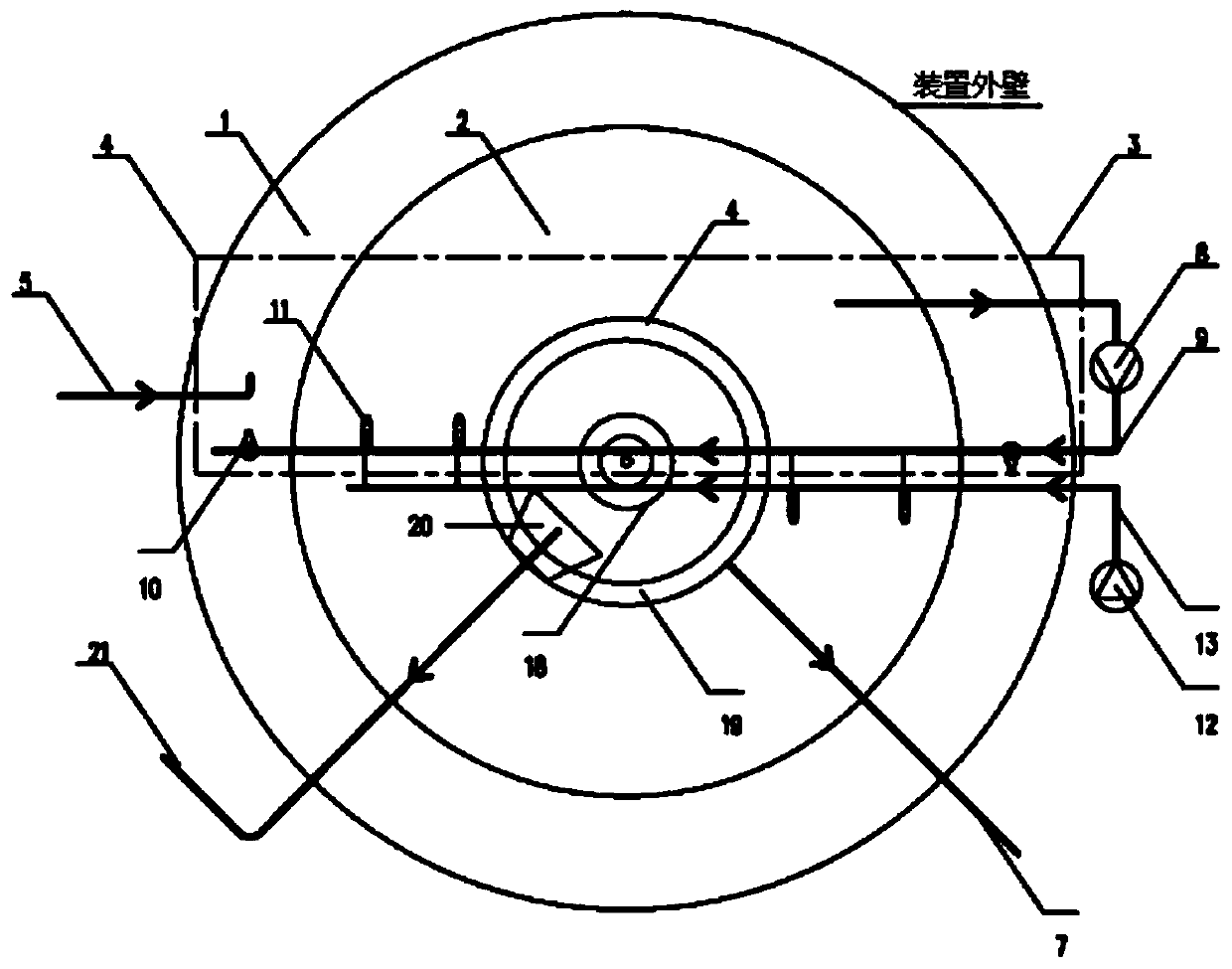 A coupled integrated treatment device for organic wastewater