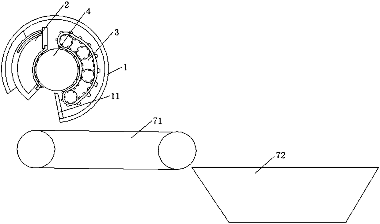 Ambary skin peeling structure and ambary skin peeling device adopting the same