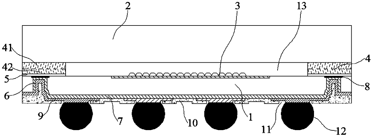 Wafer-level chip packaging structure