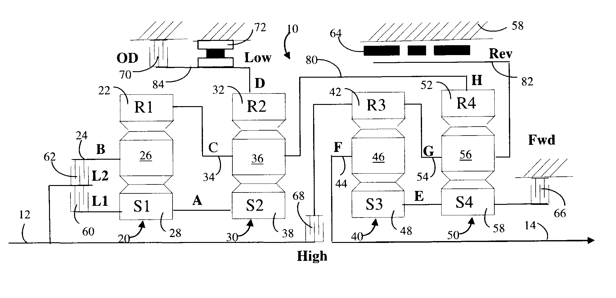 Multiple speed automatic transmission