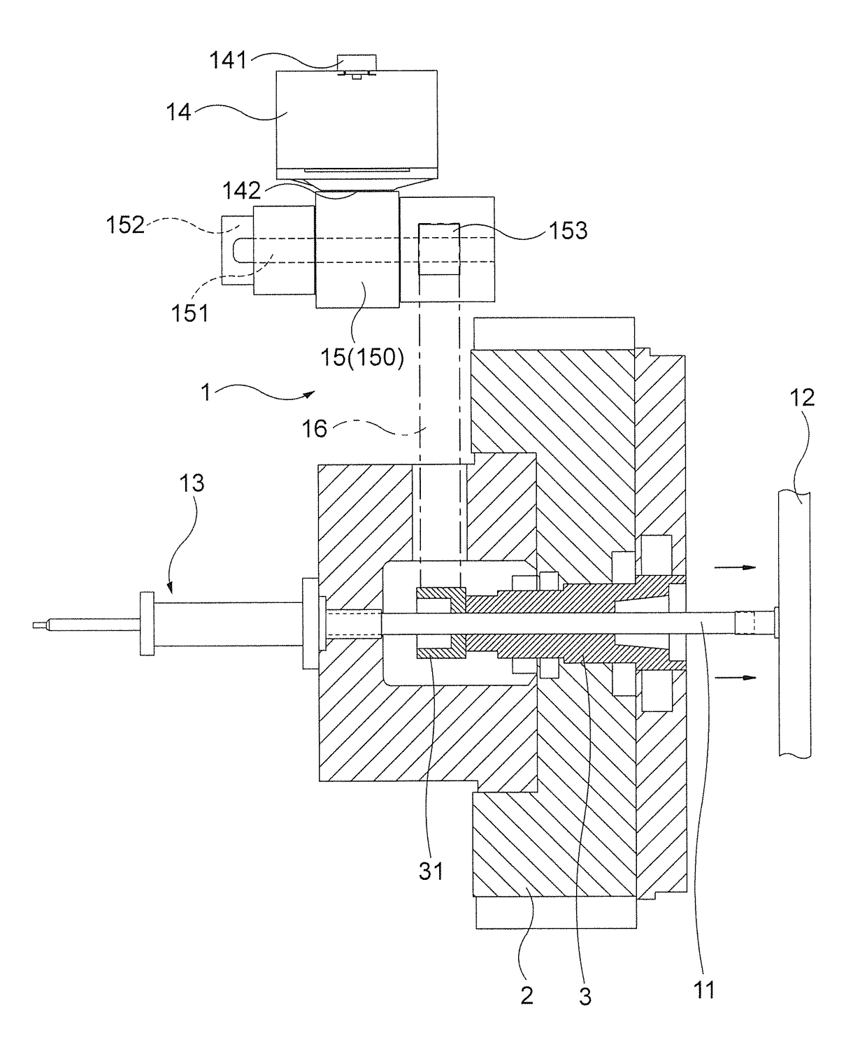 Rotary shaft type turntable positioning device of injection molding machine