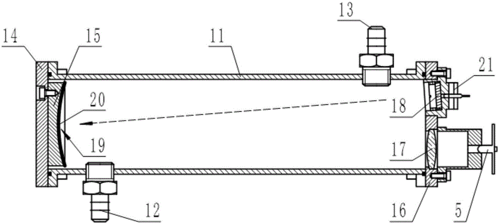 Laser detection system for oxygen concentration in tail gas of vehicle-mounted type motor vehicle