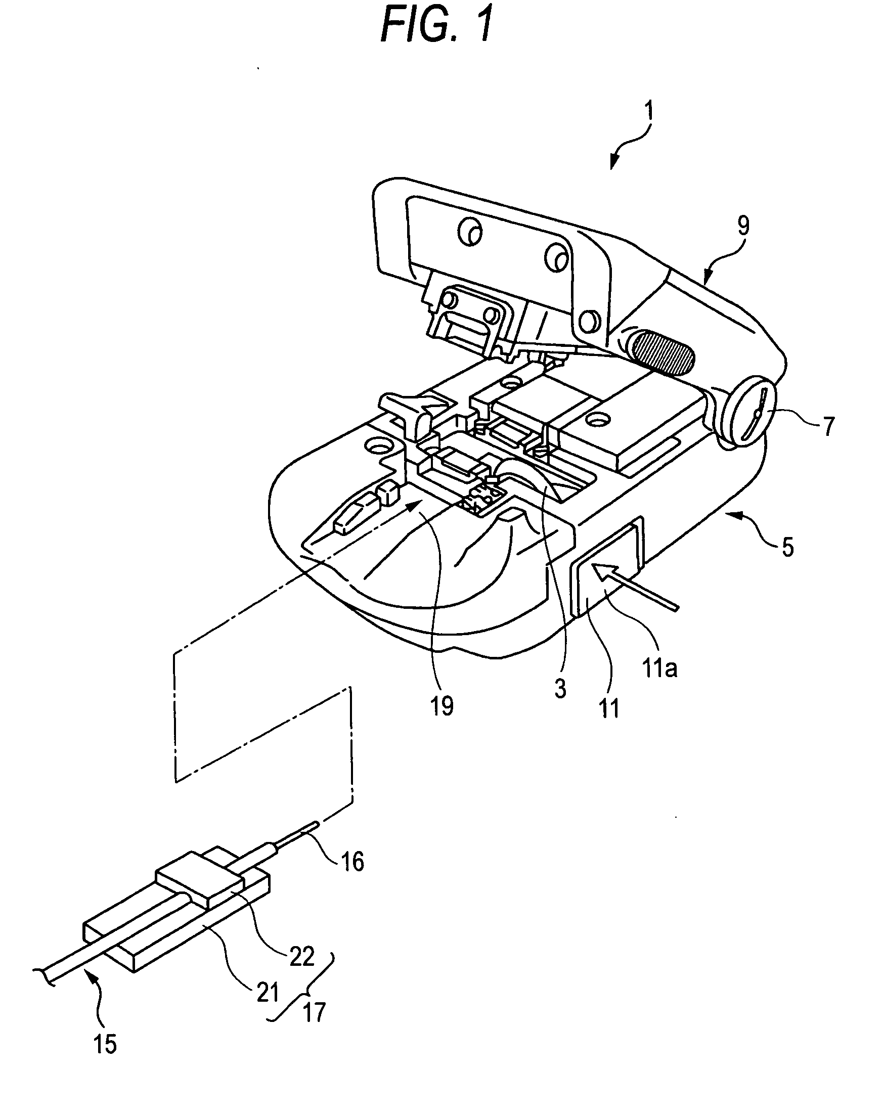 Optical fiber cutting device