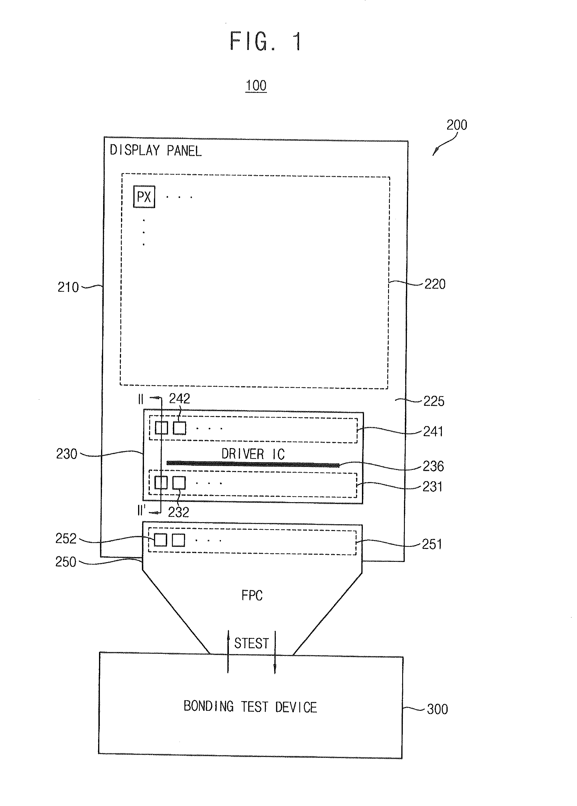 Display device and bonding test system