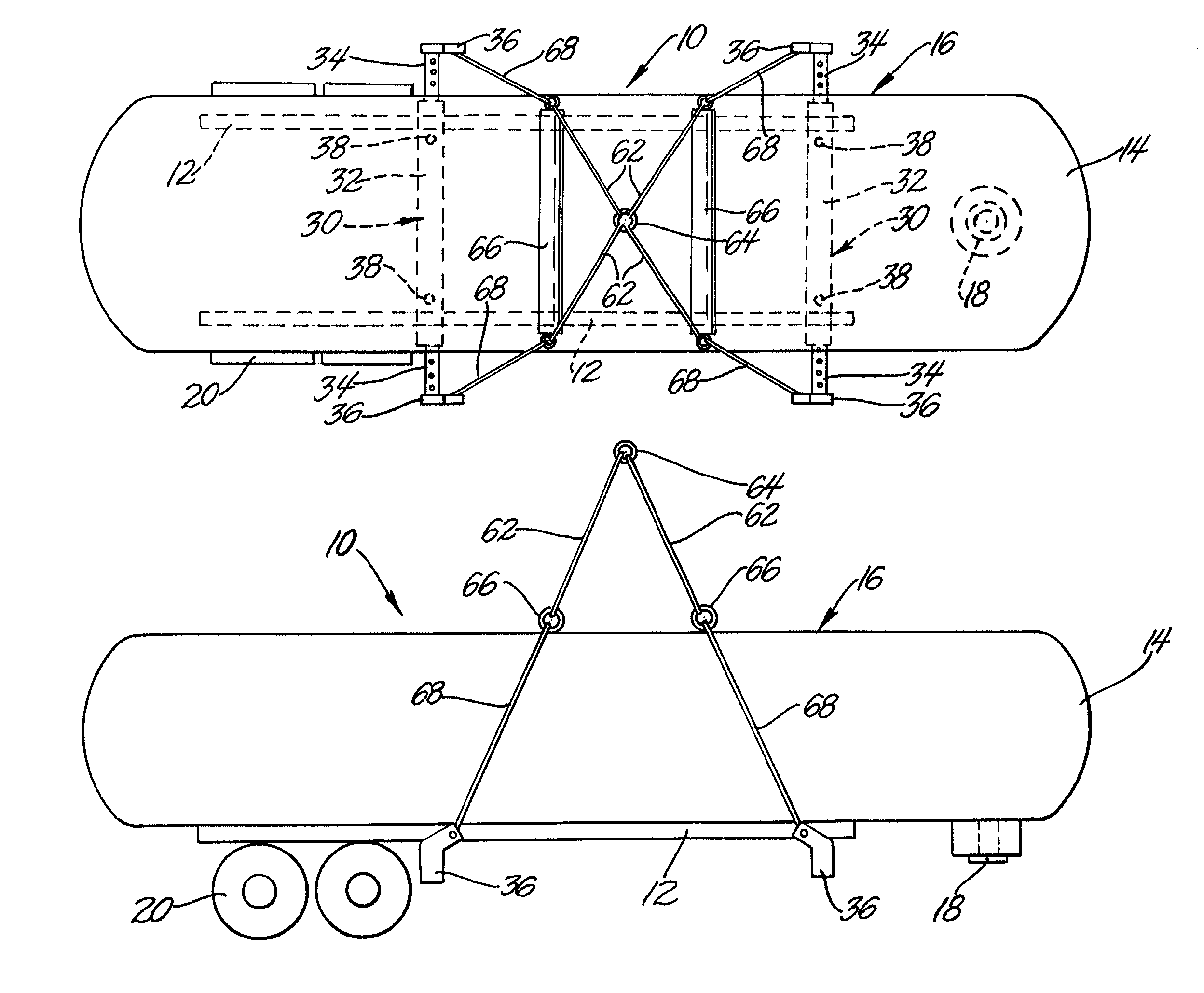 Outrigger lifting device for fuel tankers