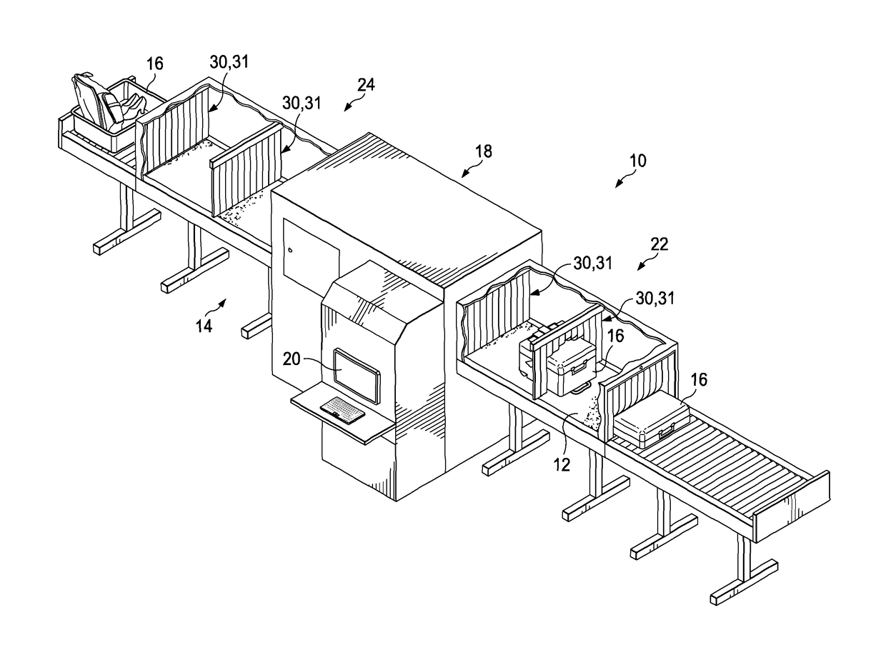 Shielding curtain assembly for an electromagnetic radiation scanning system