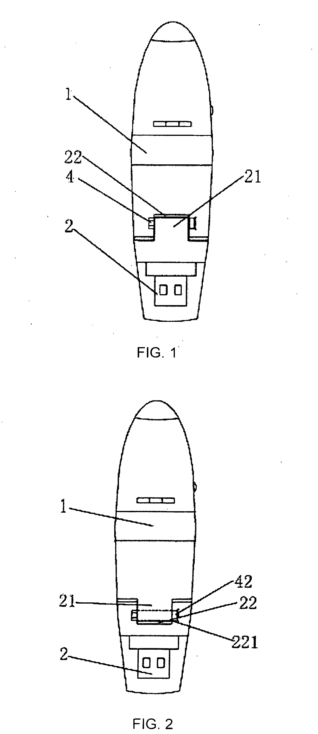 Device with hinged USB port