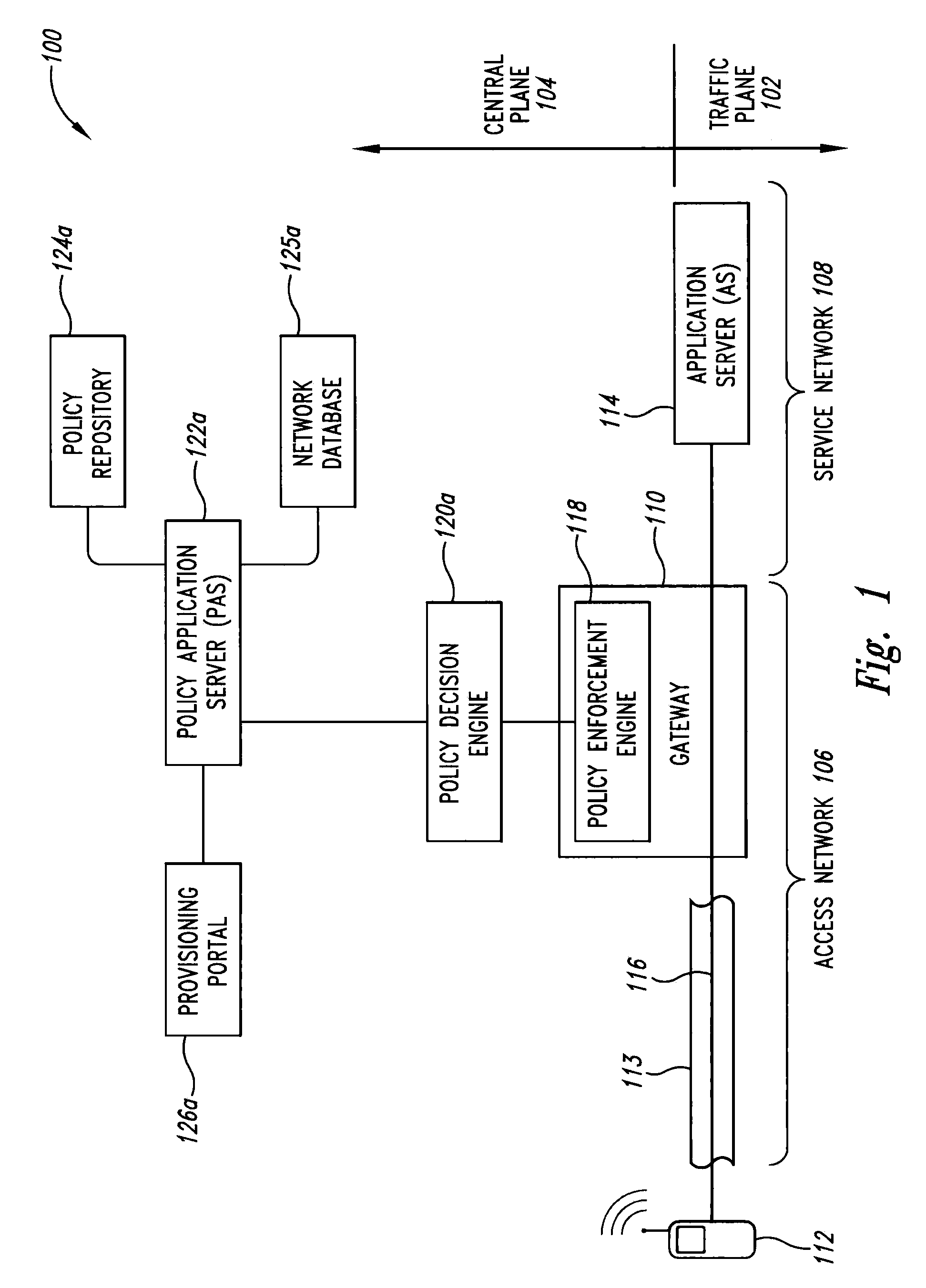 Policy application server for mobile data networks