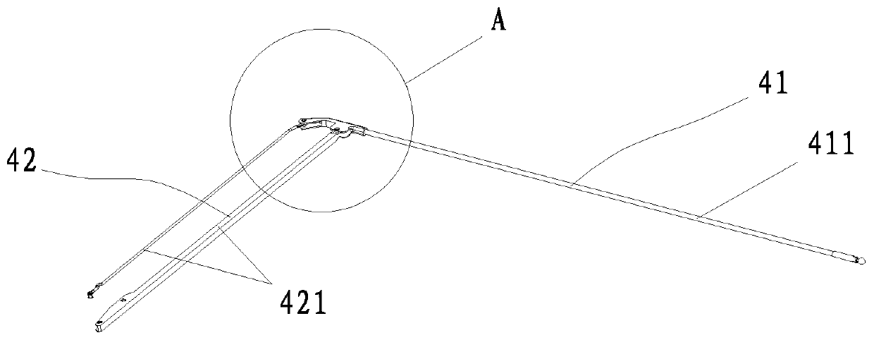 Die structure capable of automatically positioning and embedding umbrella ribs