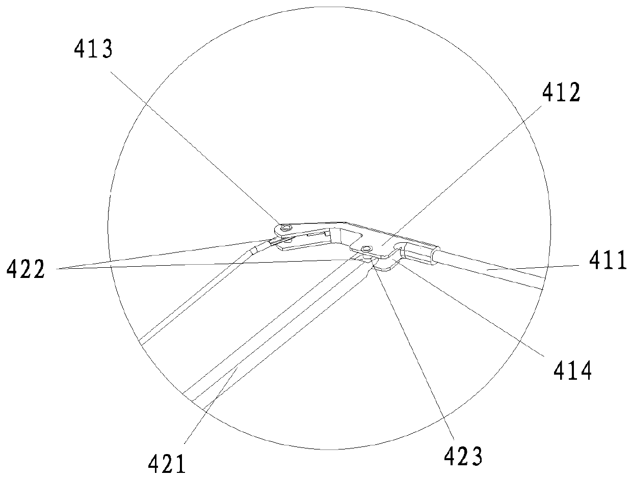 Die structure capable of automatically positioning and embedding umbrella ribs