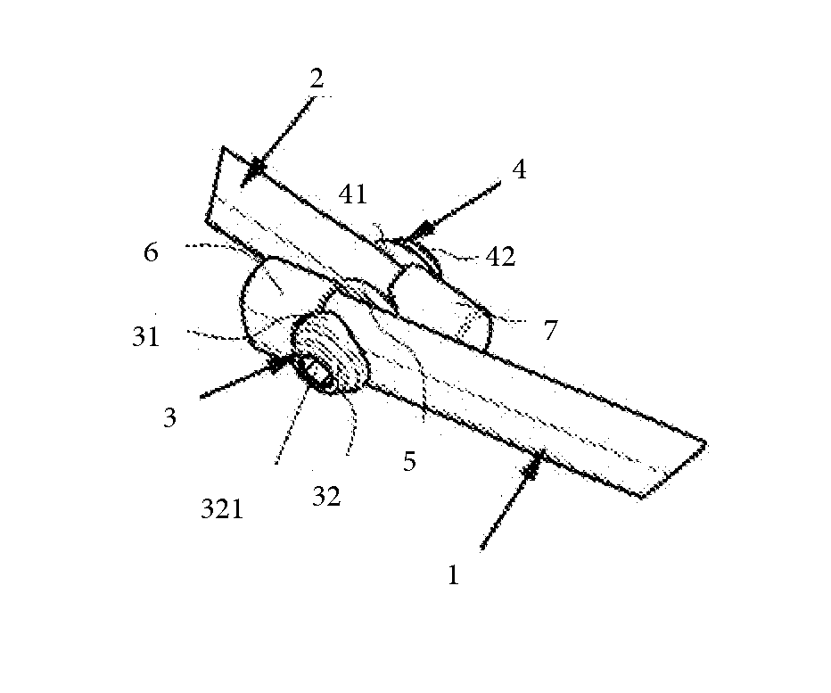 Connection mechanism for pivotally connecting two link rods