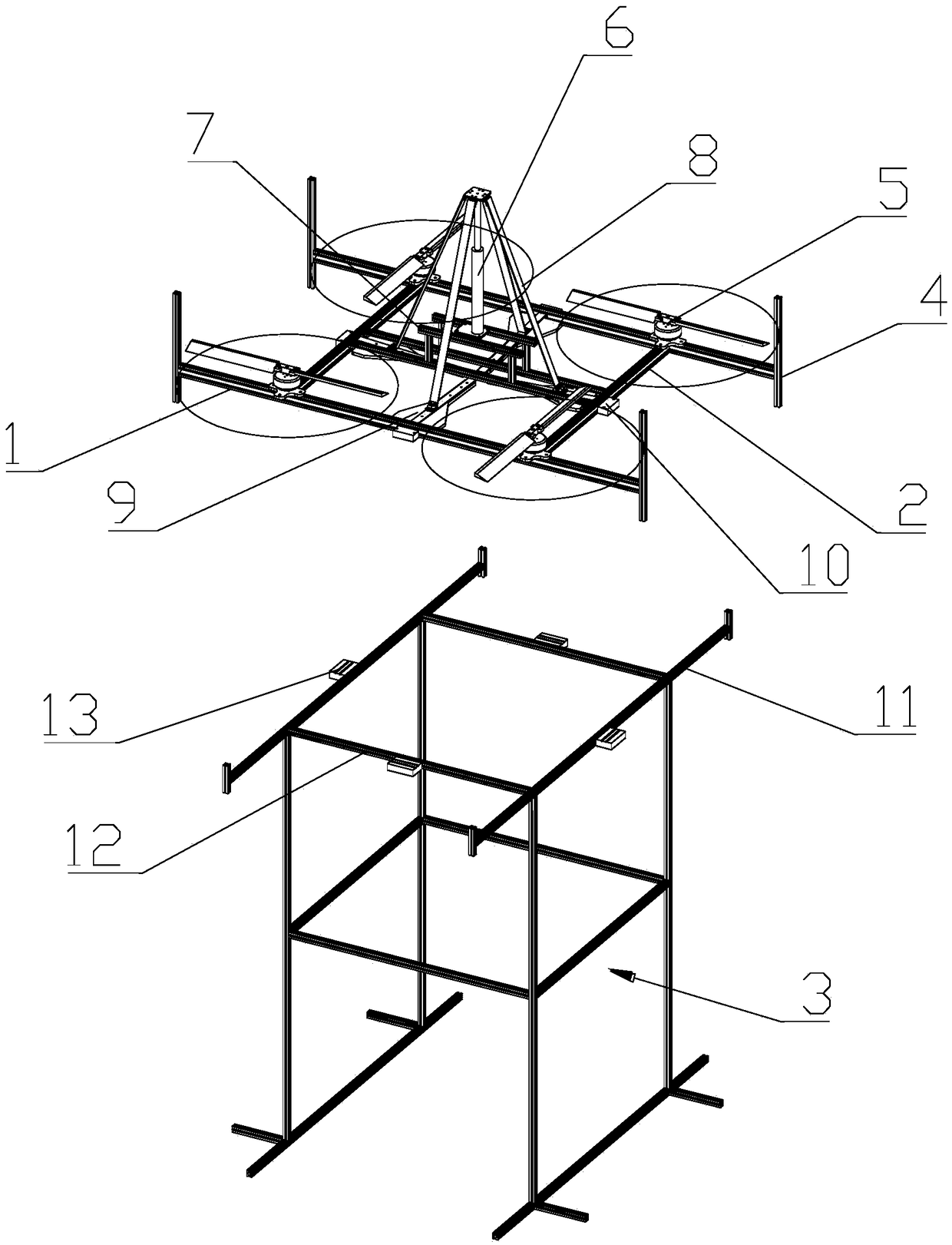 Automatic platform correcting device applicable to unmanned aerial vehicle transporting and using method