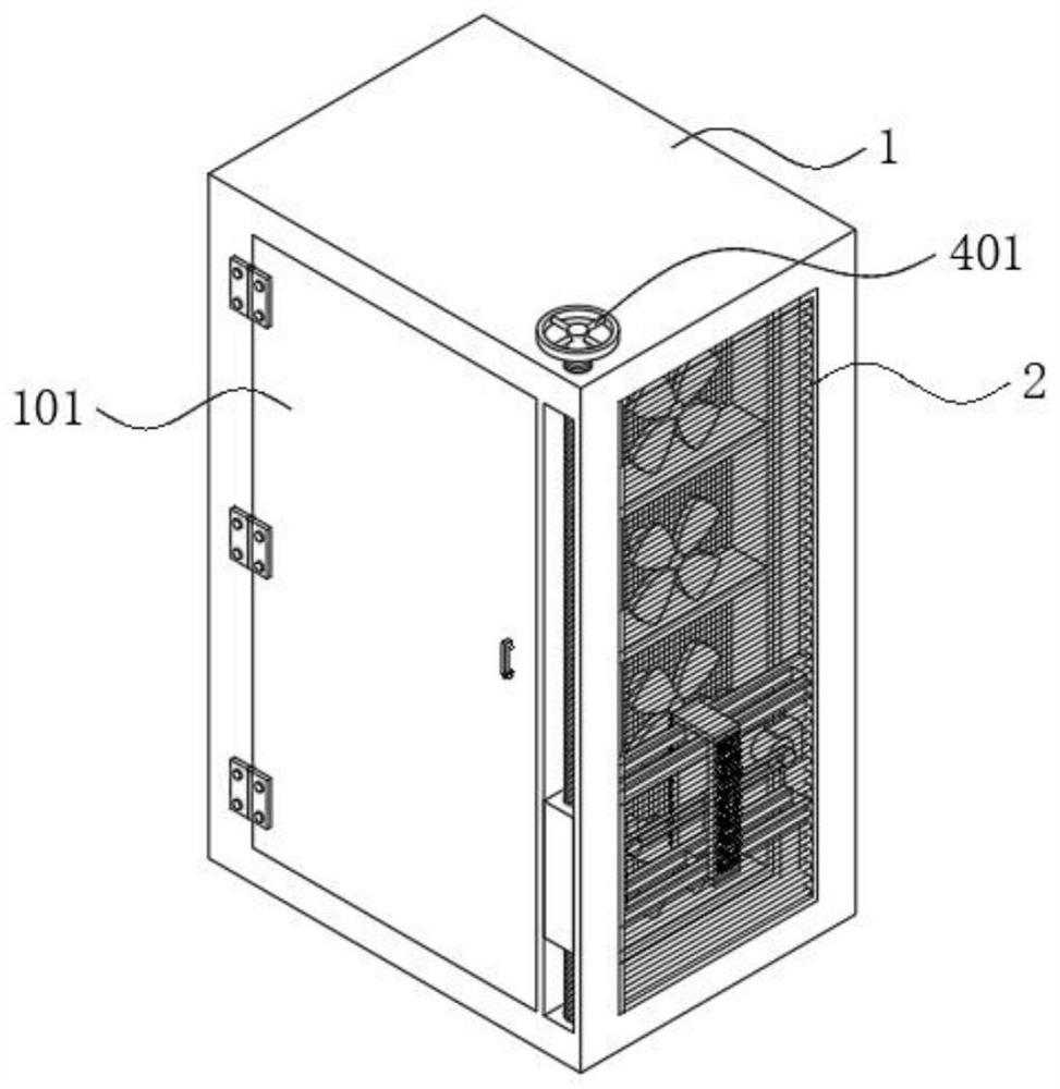 Server heat dissipation device with dust removal function for network security