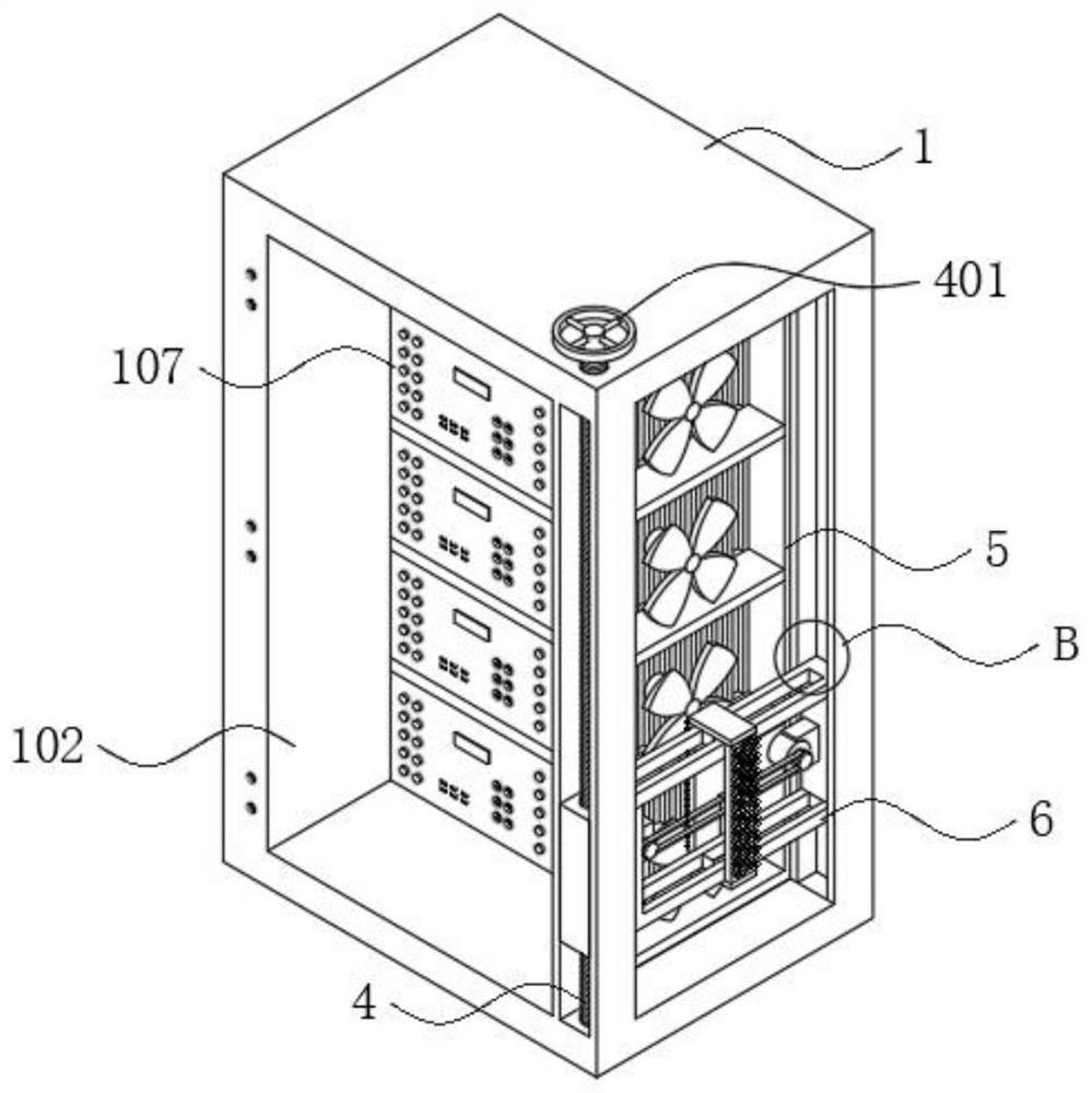 Server heat dissipation device with dust removal function for network security