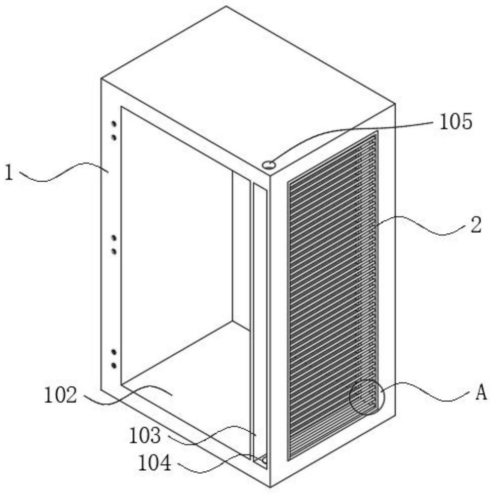 Server heat dissipation device with dust removal function for network security