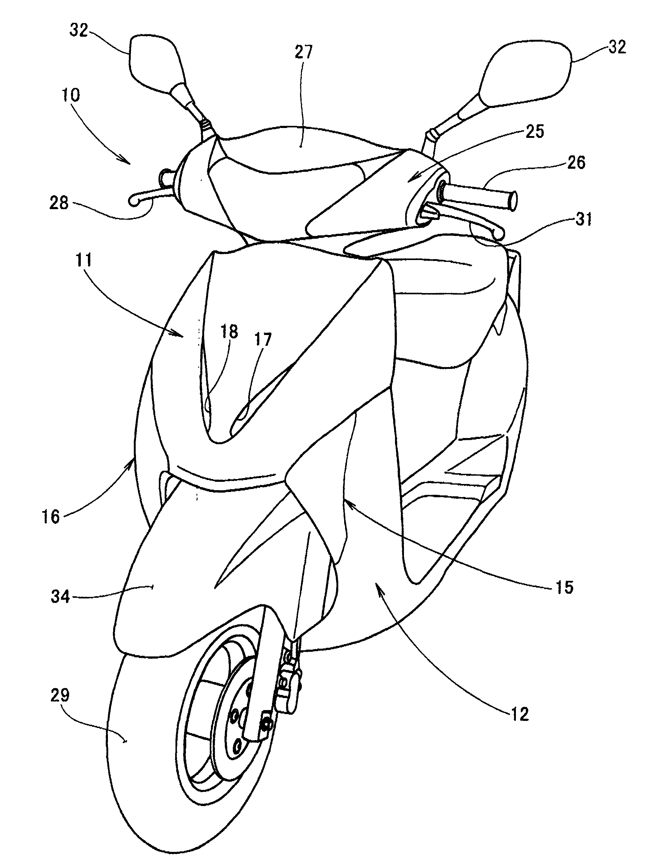 Front structure of pedal type motorcycle type vehicle