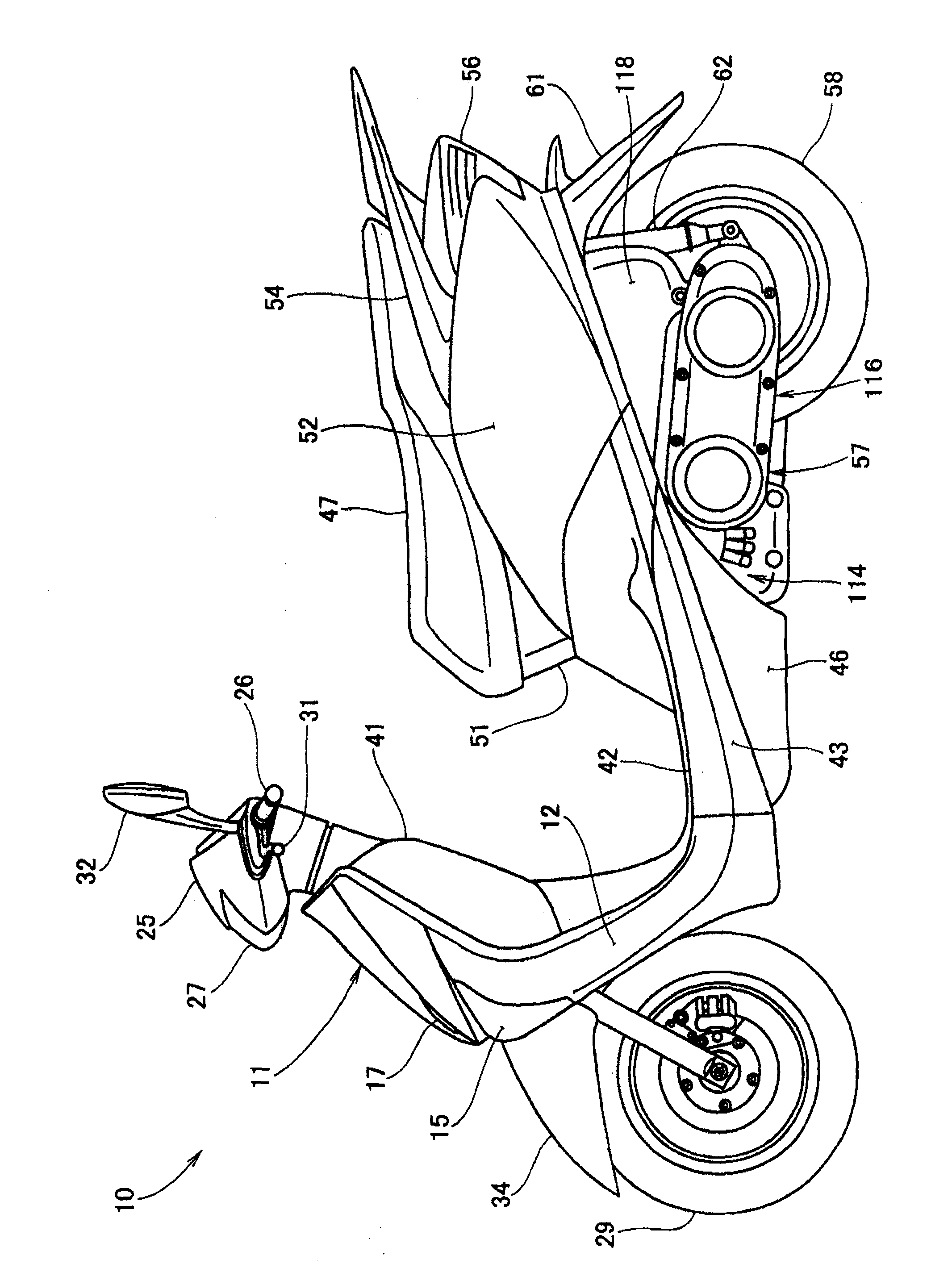 Front structure of pedal type motorcycle type vehicle