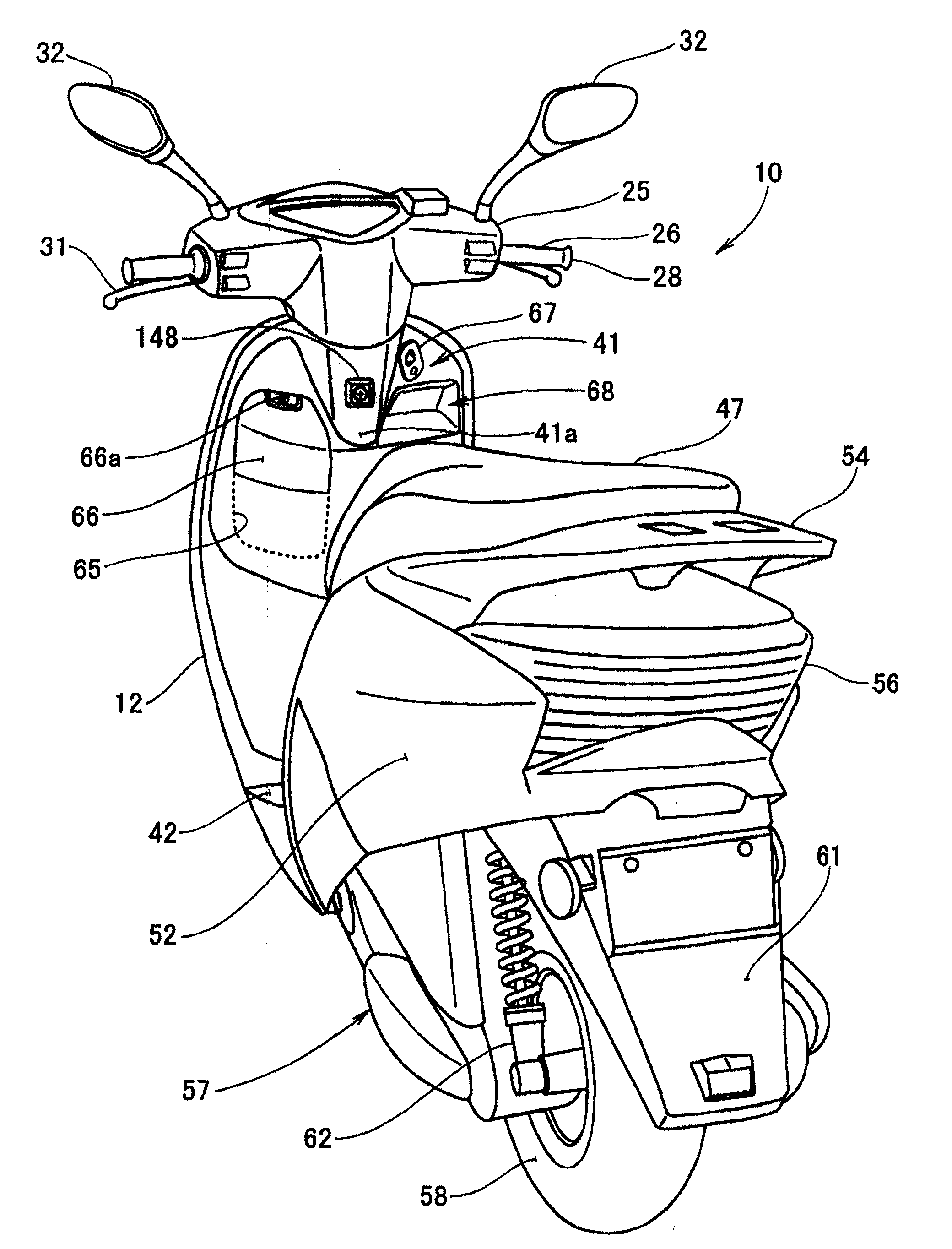 Front structure of pedal type motorcycle type vehicle