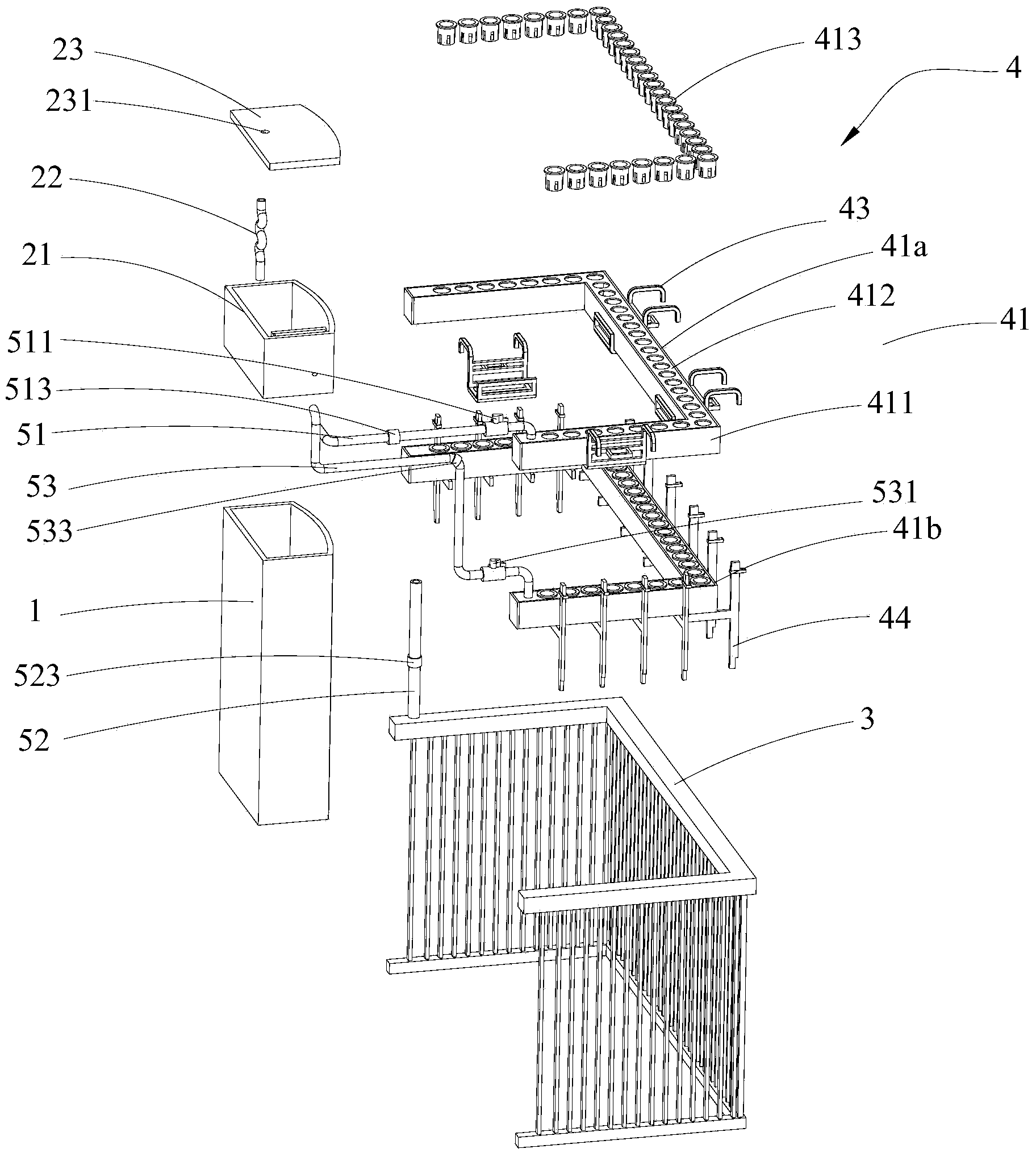 Household balcony fish and vegetable symbiotic system