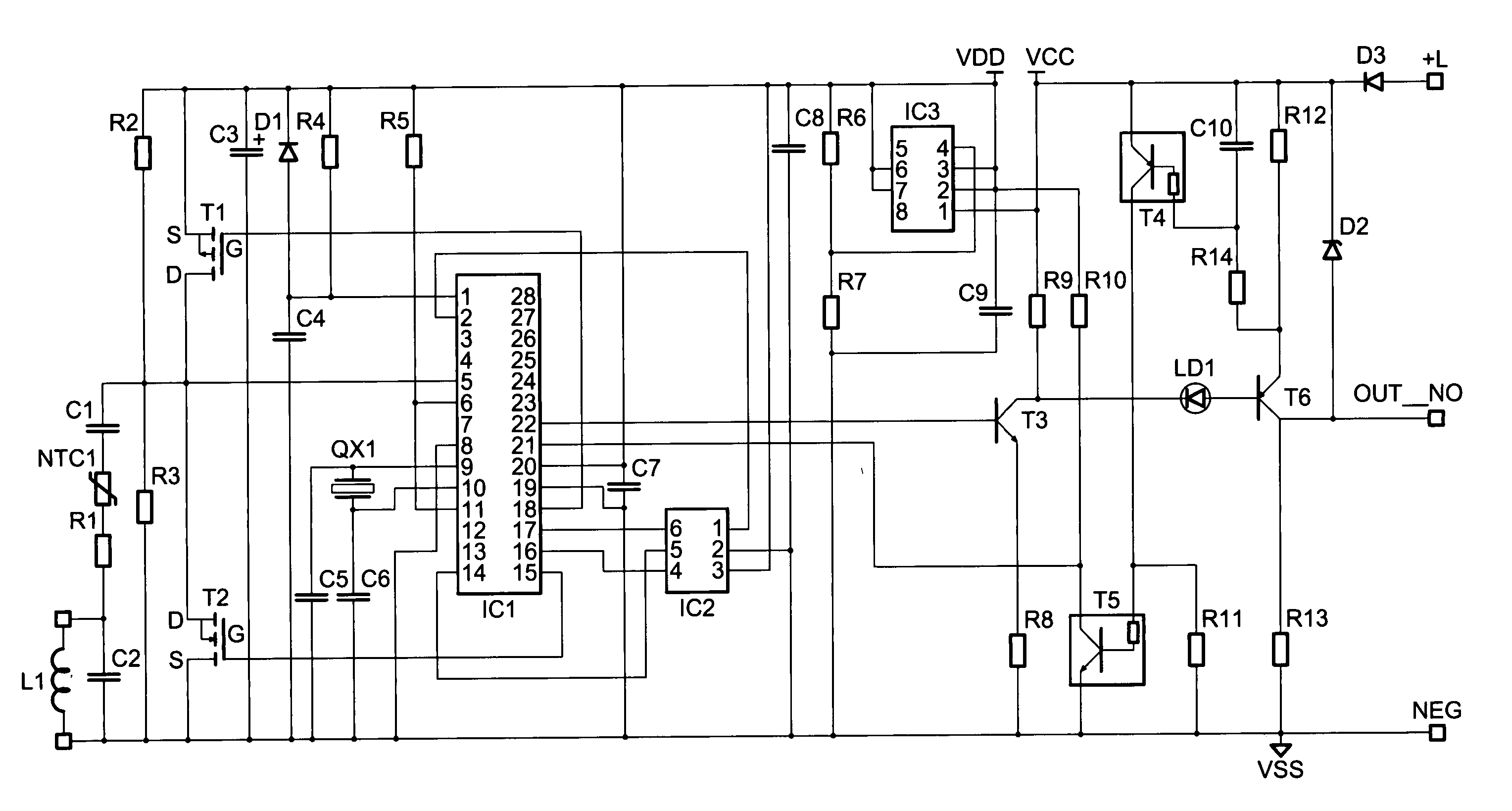 Inductive proximity sensor, particularly for sensing presence of ferrous and non-ferrous materials