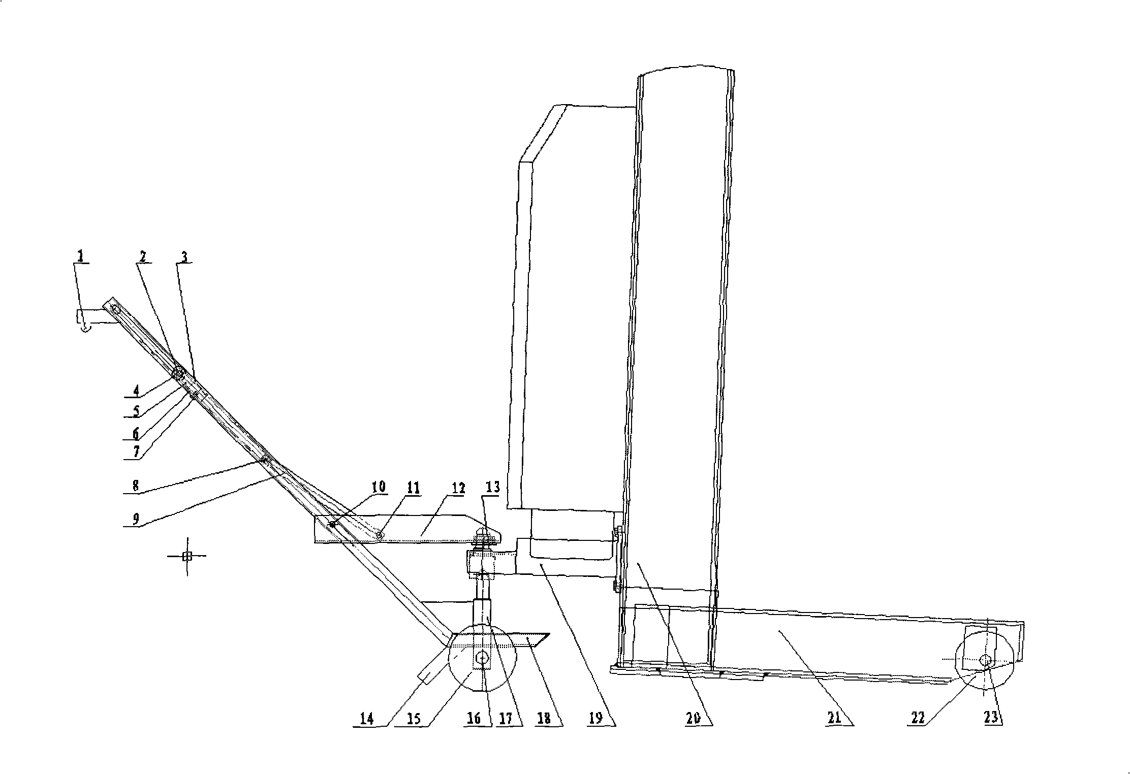 Heavy truck lifting machine moving method and special mechanical moving device thereof