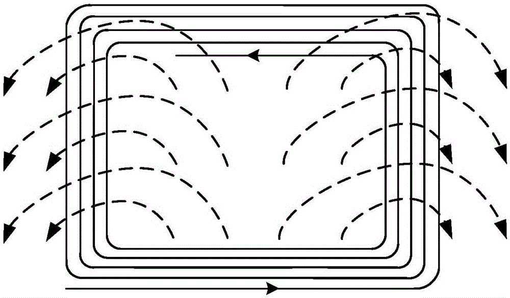 Non-contact type dynamic power supply system coil for trains in rail transit