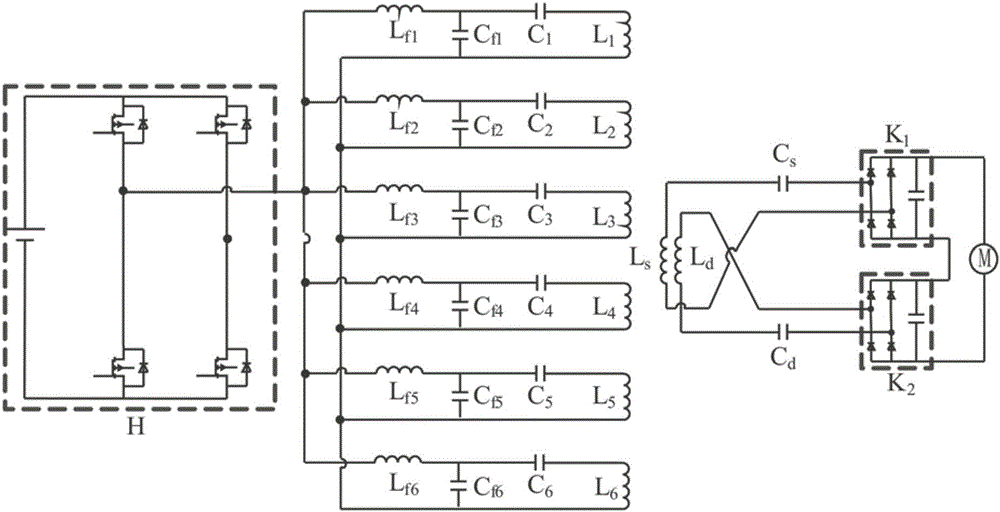 Non-contact type dynamic power supply system coil for trains in rail transit