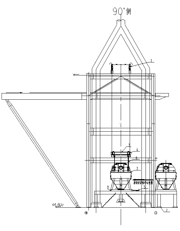 Installation method of serial type bell-less furnace top charging equipment of center of super-huge type blast furnace