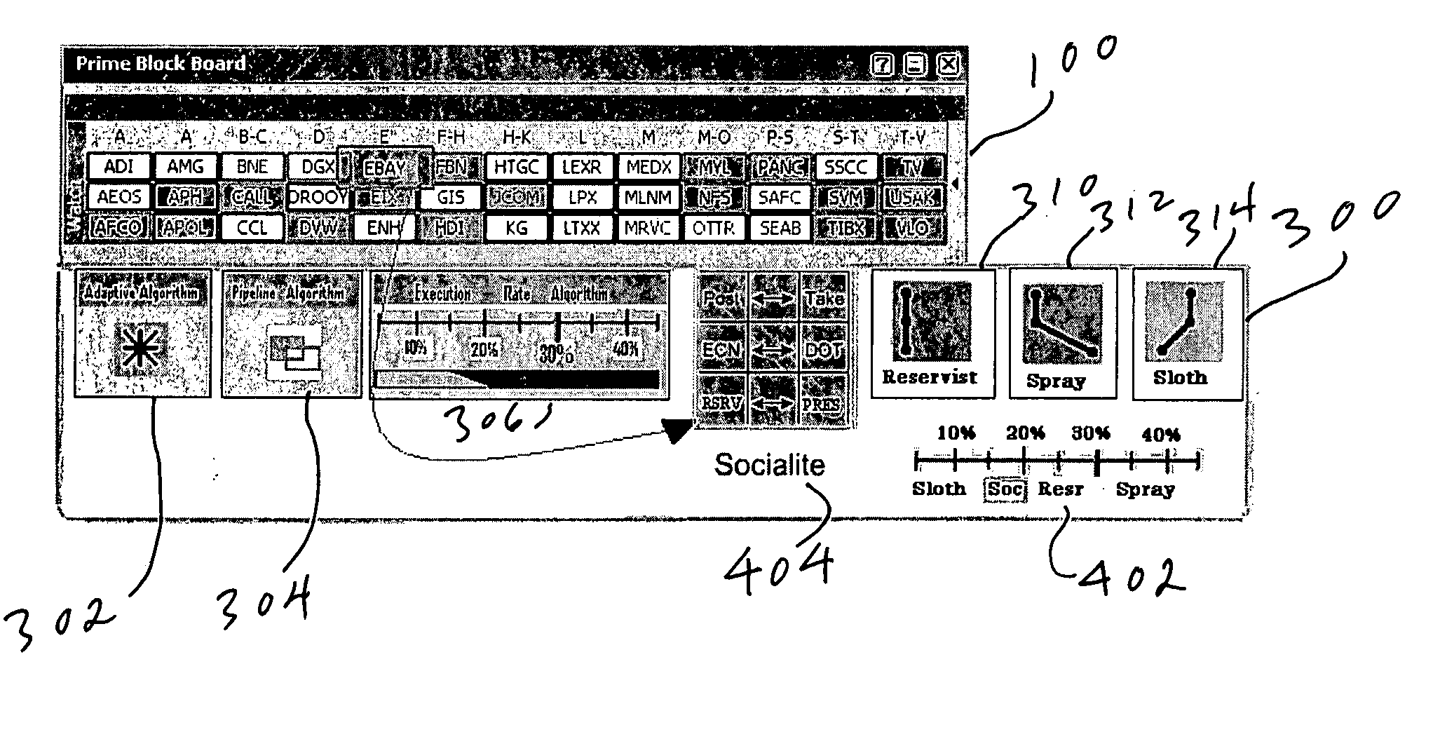 Drag-and-drop graphical control interface for algorithmic trading engine