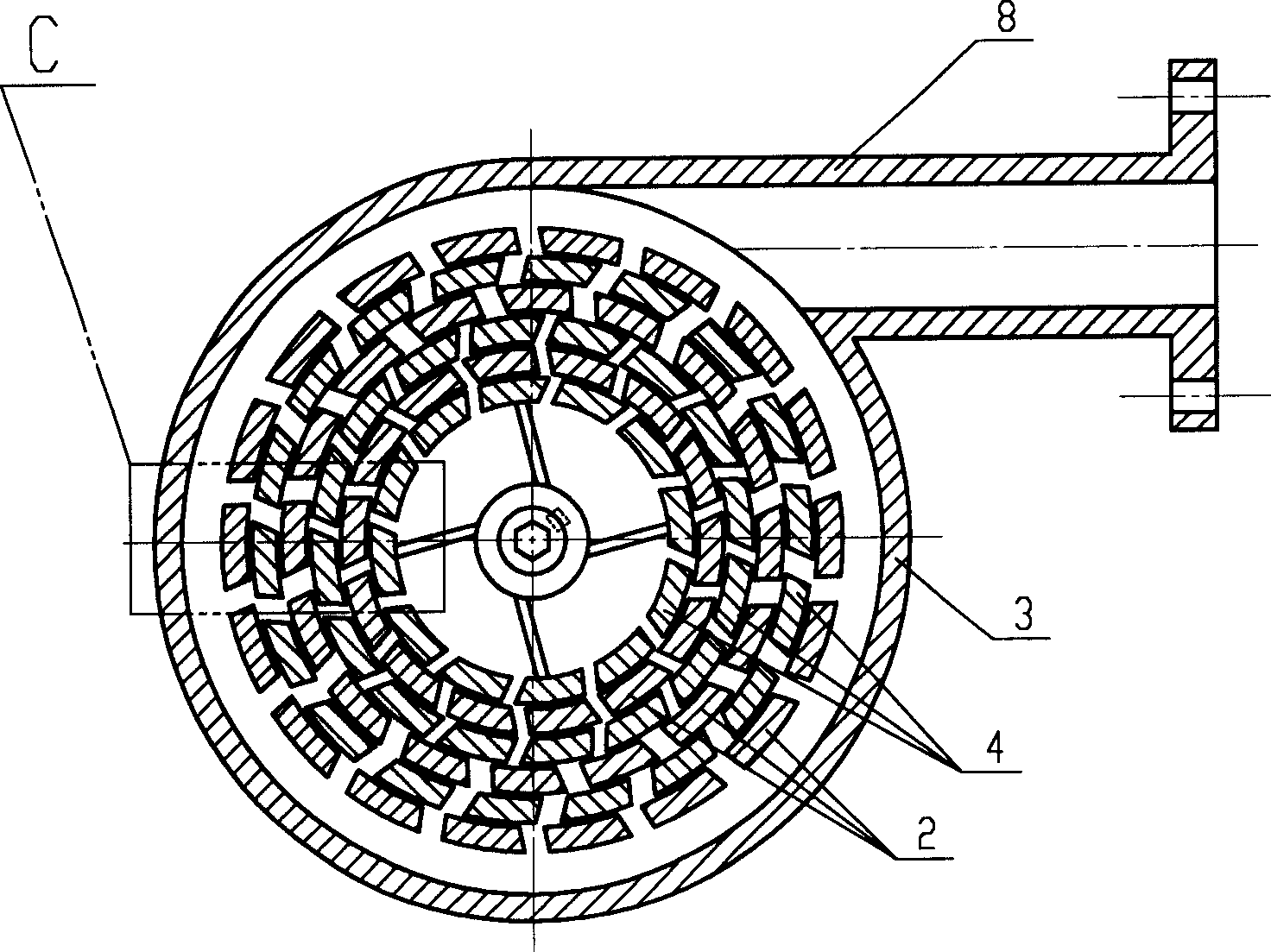 Fluid continuous mixing device