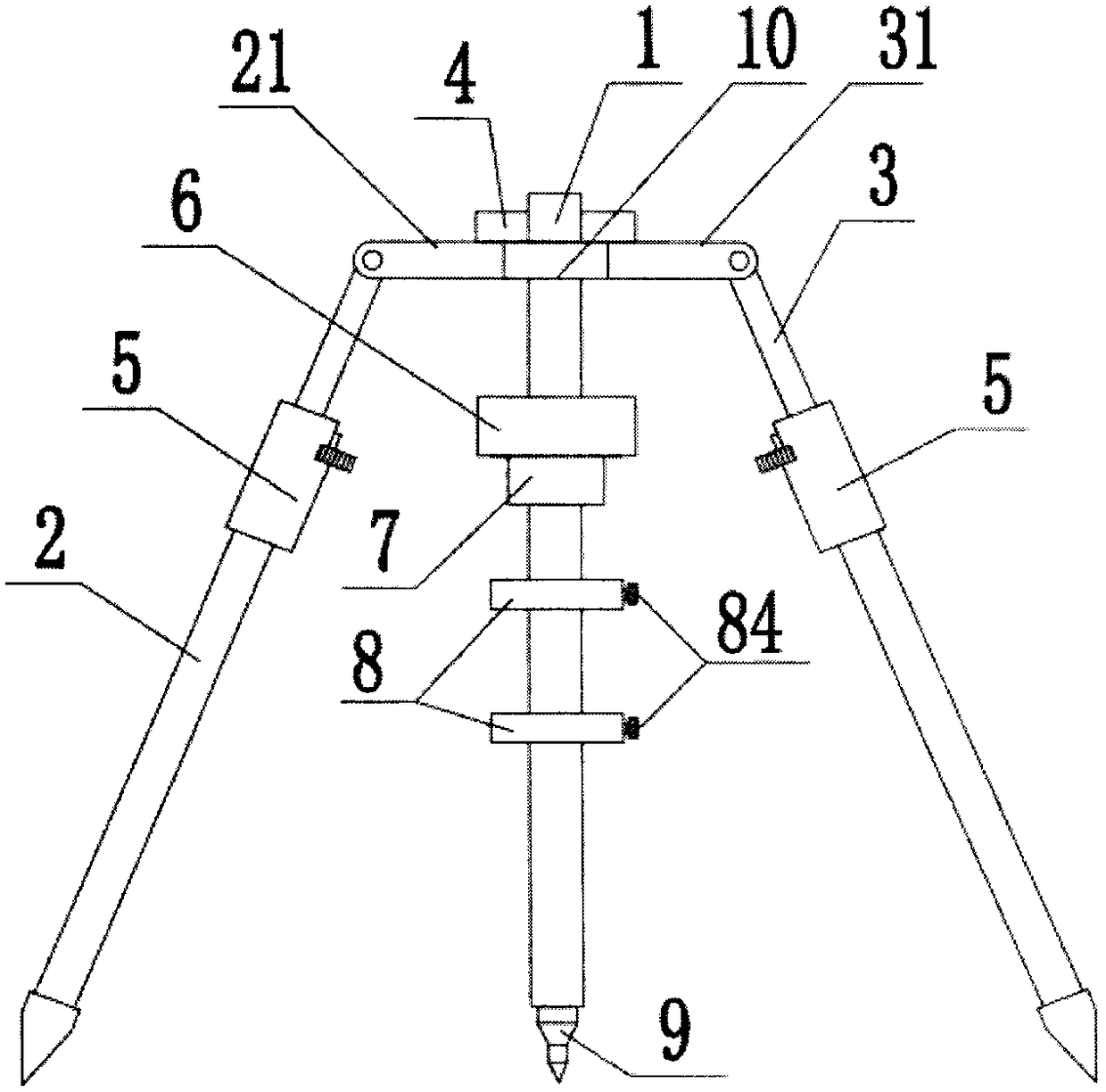 High-precision engineering-measurement centering rod device